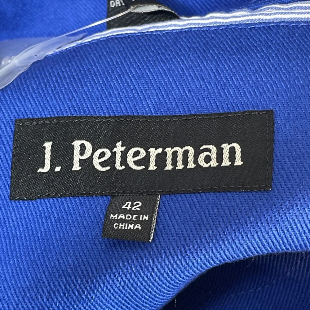 J Peterman Jacket Mens Size 42 Blue Cotton Office Career‎ Comfort
